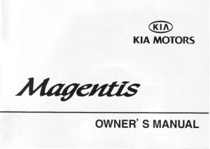2001 KIA Magentis Owners Manual